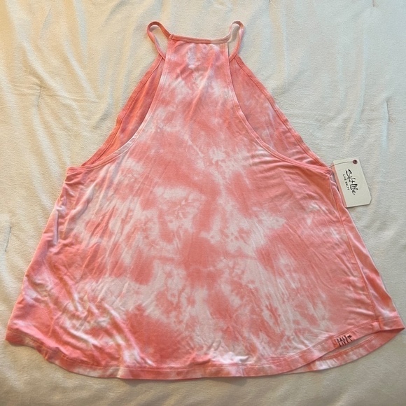 SALT LIFE Sundrenched Tie-Dye Halter-Style Relaxed Long Tank Top-NWT/Coral - Picture 10 of 12